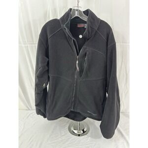 Marmot Mens Full Zip Fleece Jacket Black Pit Zips Mock Neck Medium
